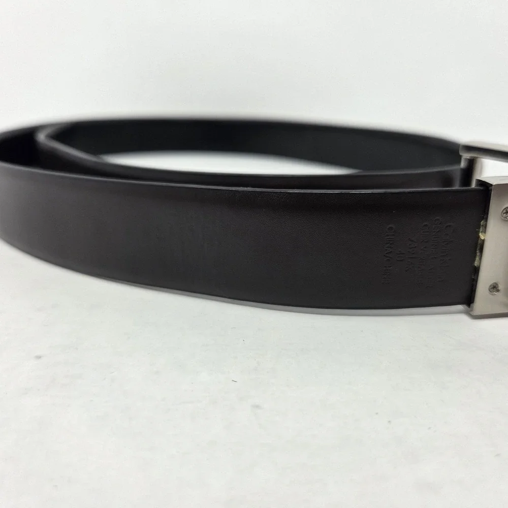 Men's Calvin Klein Leather Flip Buckle Reversible Black and Brown Belt 40 inches